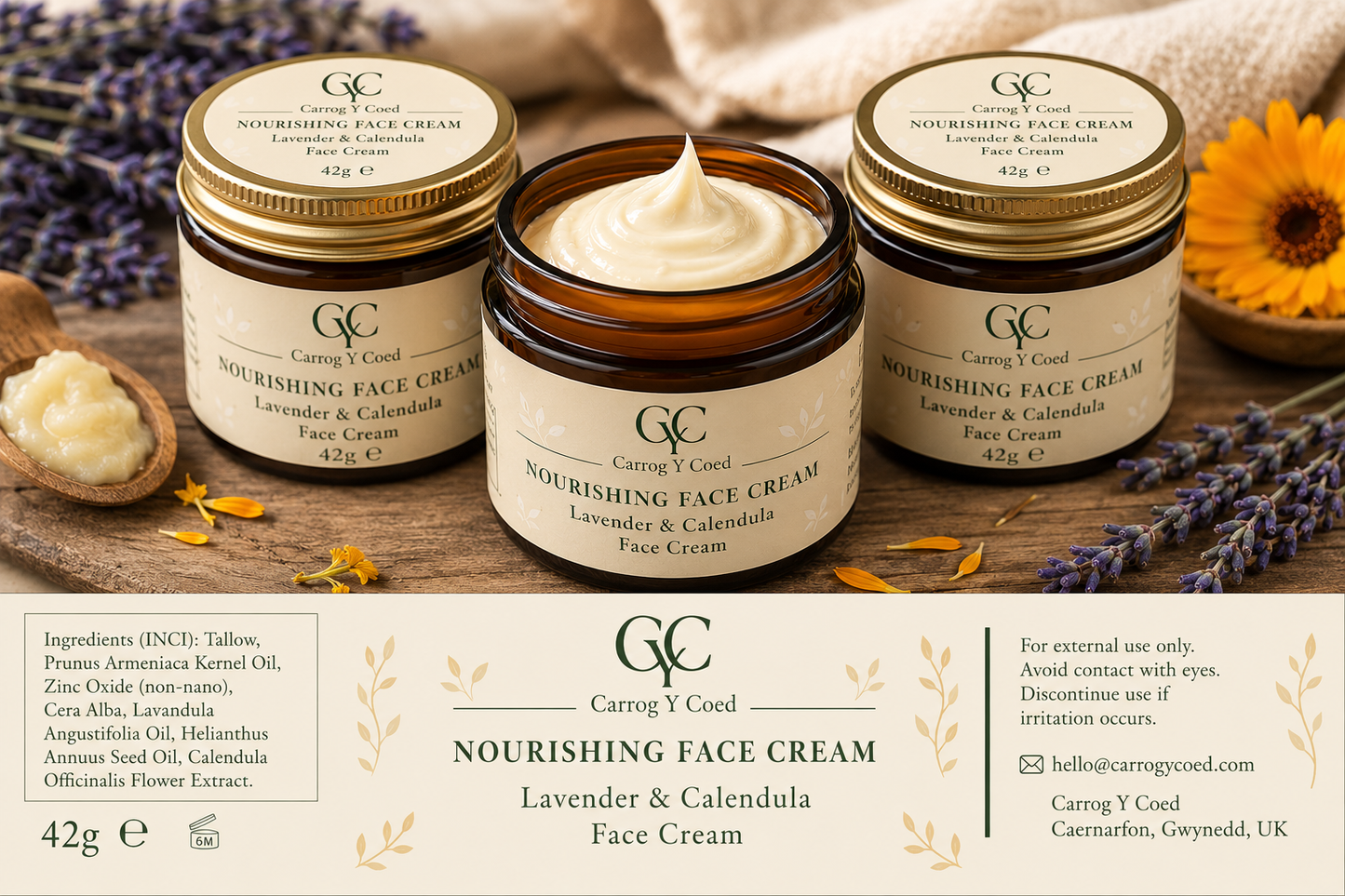 Nourishing Face Cream – Calendula & Lavender   (42g)